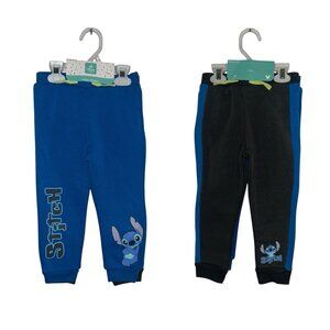 Disney Lilo & Stitch Blue & Black Stitch Print Jogger Sweat Pants 2 Pack 12 mths